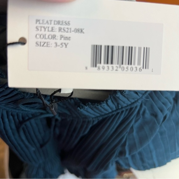 Sea New York Green Puff Sleeve Tiered Pleated Dress size 3-5yrs - Picture 5 of 6